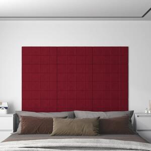 Panouri de perete 12 buc. roșu vin 60x30 cm catifea 2,16 m²