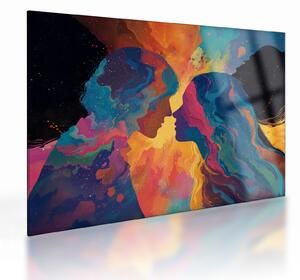 Tablou pe sticlă - Dragoste cosmică (70x50 cm)