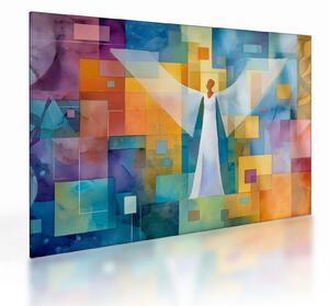 Tablou pe sticlă - Înger geometric (70x50 cm)