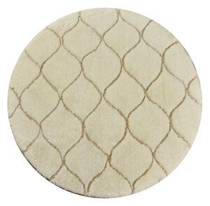 Covoras baie INFINITY, 90x90 cm, forma rotunda, acril, bej