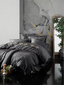 Set lenjerie pat dublu KING, bumbac, negru, 240x260 cm, cu cearceaf pa