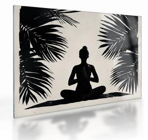 Tablou pe sticlă - Yoga (70x50 cm)