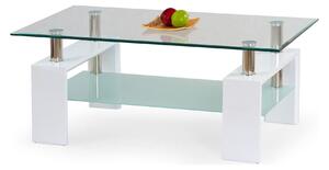 Masuta cafea DIANA H, transparent/alb, 110x60x55 cm