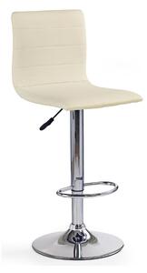 Scaun bar H21, crem/crom, piele ecologica/otel, 40x42x93/115 cm