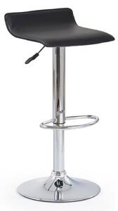 Scaun bar H1, negru/crom, piele ecologica/PVC/otel, 40x39x63/84 cm