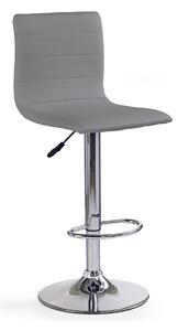 Scaun bar H21, gri/crom, piele ecologica/otel, 40x42x93/115 cm