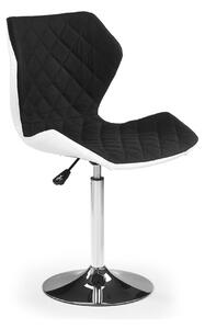 Scaun bar Matrix 2, negru/crom, piele ecologica/stofa/otel, 48x53x92/1