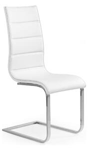 Scaun tapitat K104, alb/crom, piele ecologica/metal, 42X58X99 CM