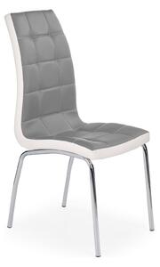 Scaun tapitat K186, gri/alb/crom, piele ecologica/metal, 42X63X100 CM