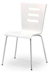 Scaun living K155, alb/crom, placaj indoit/metal, 43x47x85 cm