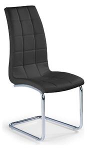 Scaun tapitat K147, negru/crom, piele ecologica/metal, 42X55X101 CM