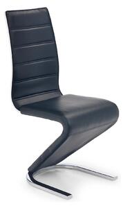 Scaun tapitat K194, negru/alb/crom, piele ecologica/metal, 45X58X99 CM