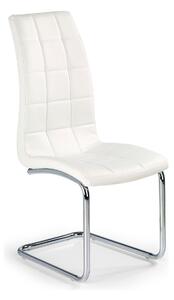 Scaun tapitat K147, alb/crom, piele ecologica/metal, 42X55X101 CM