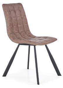 Scaun tapitat K280, maro/negru, piele ecologica/metal, 44x46x91 cm