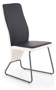 Scaun K300, negru/alb, piele ecologica/metal, 45x57x96 cm
