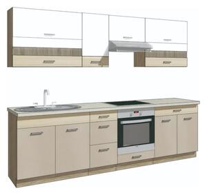 Set bucatarie PREMIO A PLUS, carcasa stejar sonoma/fronturi cappuccino