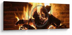 Tablou - Foc (cu ceas) (90x30 cm)