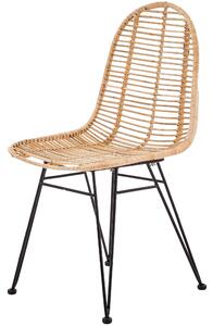 Scaun K337, stejar/negru, ratan natural/metal, 44X55X90 CM