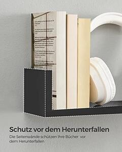 Set 3 etajere de perete, Songmics, Negru, 40x10x9 cm