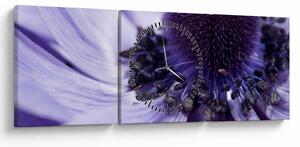 Tablou - Floare mov (cu ceas) (90x30 cm)