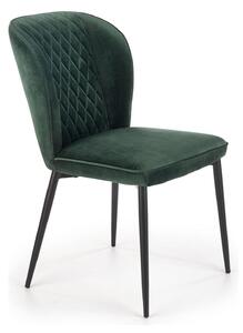 Scaun tapitat K399, verde/negru, stofa/metal, 50x60x84 cm
