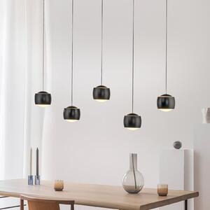 JUST LIGHT. GmbH Lampă suspendată LED Ballini, negru, 5 becuri, comutator, reglabil, Negru, Camera de zi / sufragerie, Metal, Modern