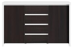 Comoda KASPIAN KOM2D4S, wenge/alb, PAL, 144x41x92 cm