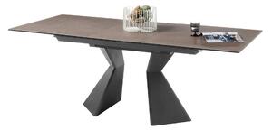 Masa extensibila ROBINSON, maro/negru, ceramica/sticla securizata, 160