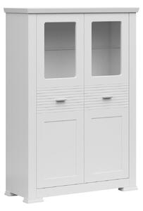 Comoda AGNES, alb, PAL laminat, 150x39x104 cm