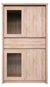 Vitrina NORTON, stejar sonoma, PAL laminat/canturi PVC/sticla, 87x40x1