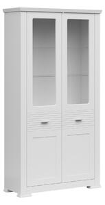 Vitrina AGNES, alb, PAL laminat/sticla, 105x40x200 cm