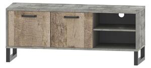 Comoda TV bari, stejar nisip/gri, PAL laminat, 140x45x58 cm