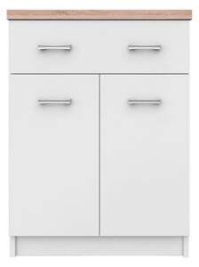 Comoda Top Mix, alb/stejar sonoma, PAL laminat, 60x33x85 cm