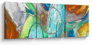 Tablou - Abstract colorat (cu ceas) (90x30 cm)