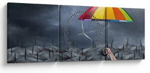Tablou - Umbrele (cu ceas) (90x30 cm)