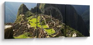 Tablou - Lame in Machu Picchu (cu ceas) (90x30 cm)