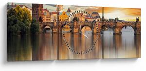Tablou - Praga (cu ceas) (90x30 cm)