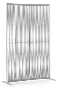 Paravan despartitor pentru gradina/terasa Paxson, Bizzotto, 120 x 30 x 180 cm, aluminiu/tesatura olefin, alb/gri