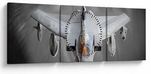 Tablou - Avion de vânătoare (cu ceas) (90x30 cm)
