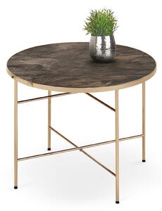 Măsuță de cafea Houston 359, Marmură brună, Auriu, Metal, 45cm, 5.5 kg