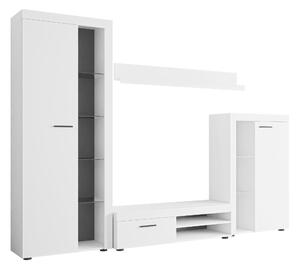 Set de living Univio, Alb, Sticlă, PAL laminat, 98 kg