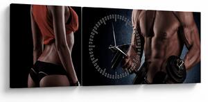 Tablou - Fitness (cu ceas) (90x30 cm)