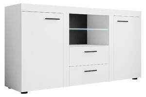 Comodă Univio, Alb, PAL laminat, 82x157x40cm, 51 kg