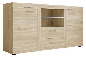Comodă Univio, Stejar Sonoma, PAL laminat, 82x157x40cm, 51 kg