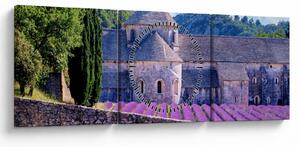 Tablou - Câmp de lavandă (cu ceas) (90x30 cm)