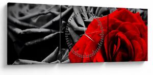 Tablou - Trandafir (cu ceas) (90x30 cm)