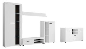 Set de living Univio I, Alb, Sticlă, PAL laminat, 146 kg