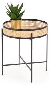 Măsuță laterală Houston 650, Negru, Maro, Metal, 55cm, 4 kg