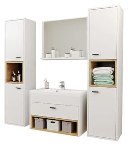 Set baie Velum II, Alb, Stejar artizan, PAL laminat, 57 kg