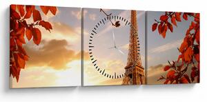 Tablou - Paris (cu ceas) (90x30 cm)